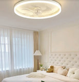 Ventilatore a Pale da Soffitto Silenzioso Bianco con Luce Design Moderno  Dimmerabili per Camera Letto