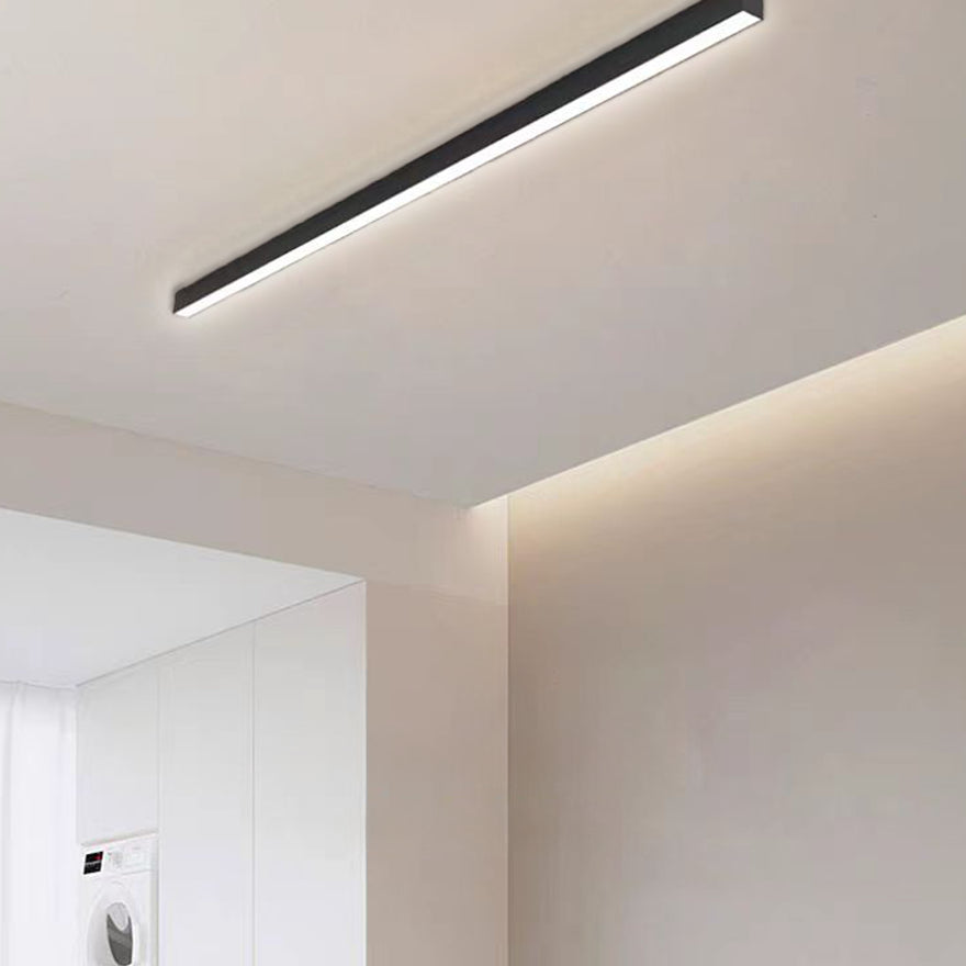 Plafoniera Lunga Led Soffitto Design Minimal Dimmerabile Nera Per Soggiorno