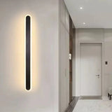 Applique Lineari LED Dimmerabili Moderne in Metallo Nero per Corridoio