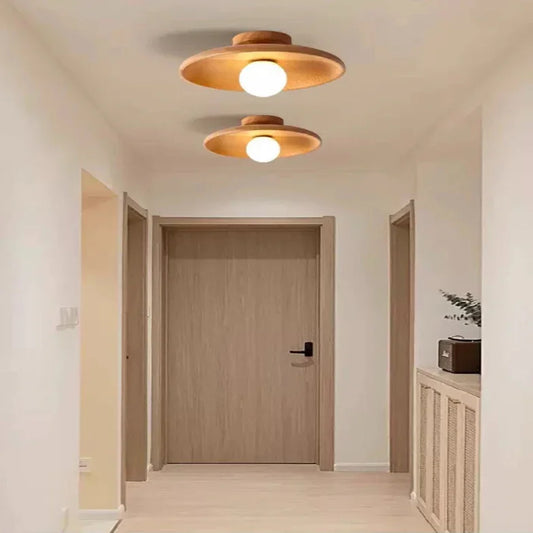 Plafoniera Legno Soffitto LED Stile Nordico per Corridoio