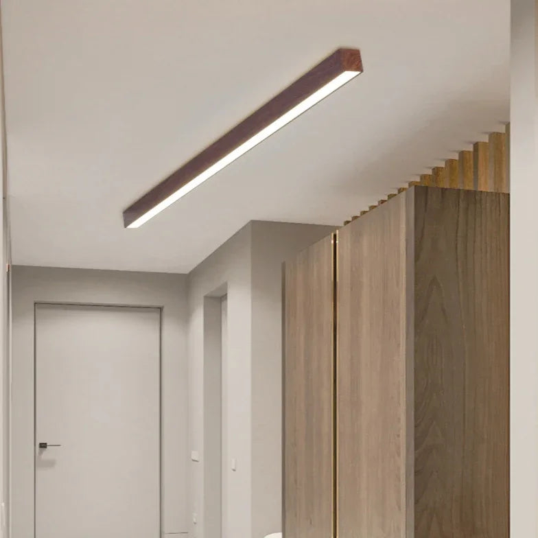 Plafoniera Lunga Led in Legno Stile Nordico per Corridoio