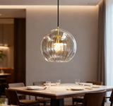 Lampadari a Sospensione in Vetro Sfera Design Moderno Altezza Regolabile  per Sala Pranzo
