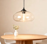 Lampadari Vetro Colorato LED Regolabili Stile Vintage per Sala Pranzo – Ø 28 cm, Luce Calda