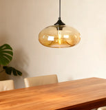 Lampadari Vetro Colorato LED Regolabili Stile Vintage per Sala Pranzo – Ø 28 cm, Luce Calda