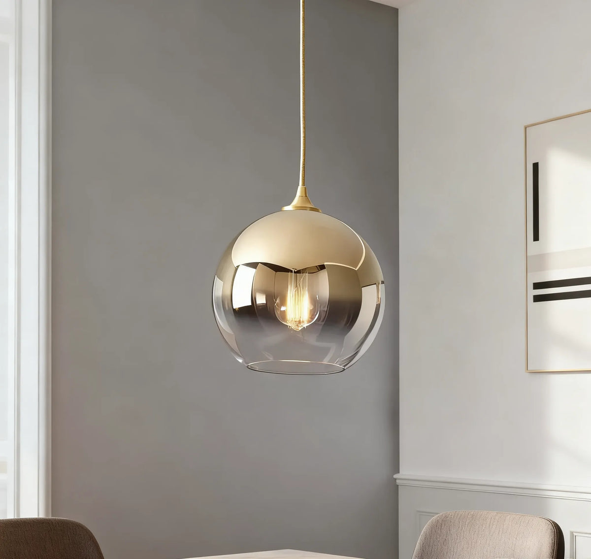 Lampadari Moderni a Sfera con LED e Altezza Regolabile per Sala Pranzo
