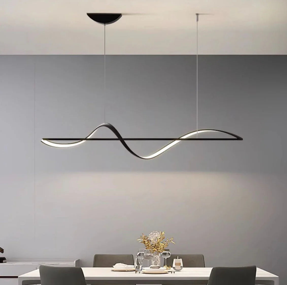 Lampadario Liberty Moderno Dimmerabile in Metallo per Sala Pranzo