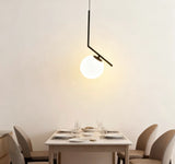 Lampadario con Sfere Vetro LED Design Moderno Altezza Regolabile da Sala Pranzo