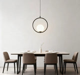 Lampadario con Sfere Vetro LED Design Moderno Altezza Regolabile da Sala Pranzo