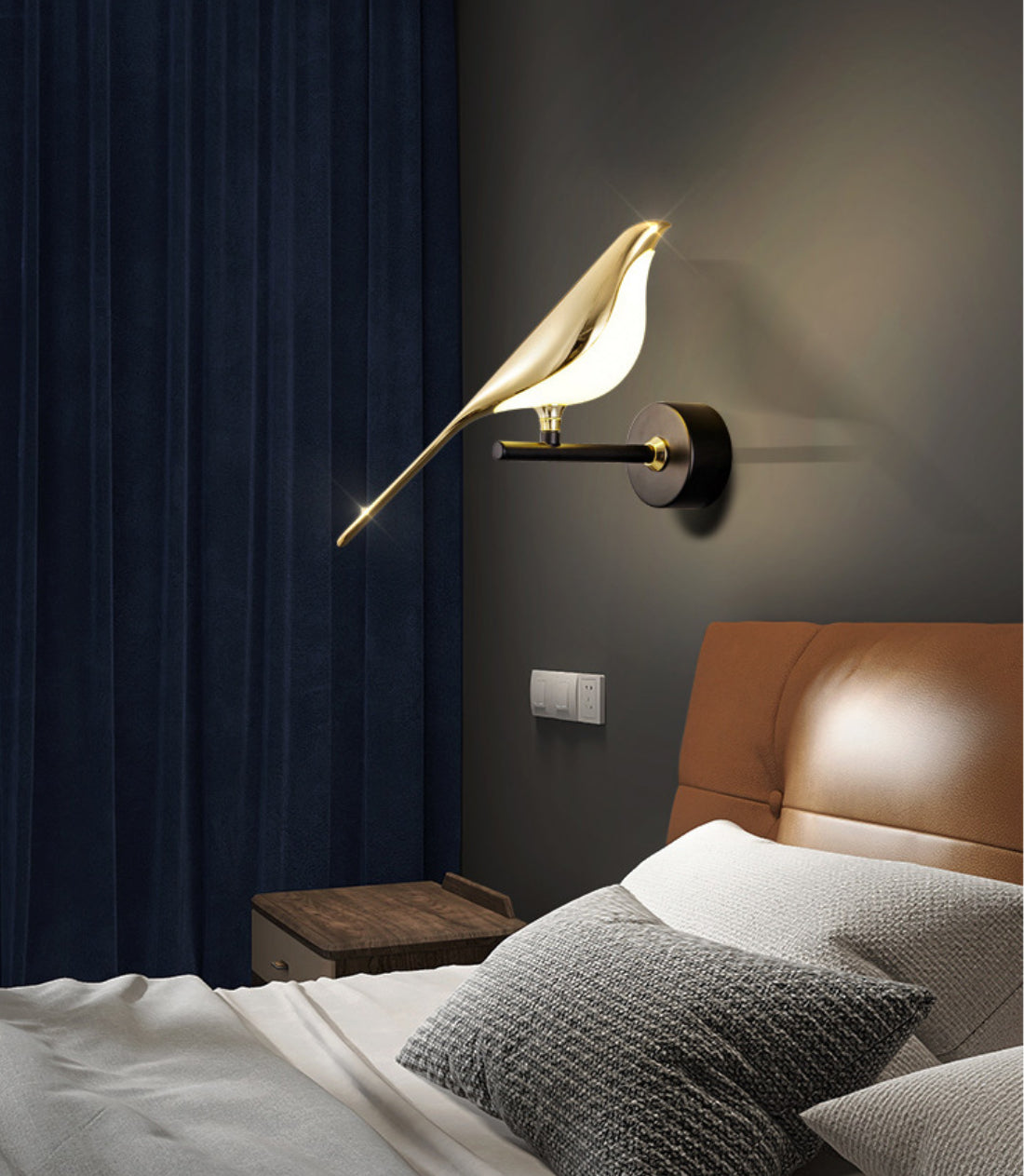 Applique Design da Parete Oro LED Regolabile Moderno da Comodino