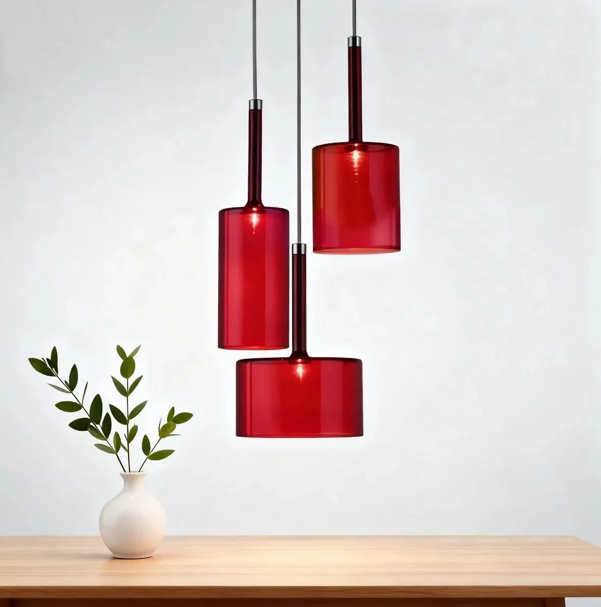 Lampadario Moderno LED in Vetro Altezza Regolabile per Sala da Pranzo – Luce Calda