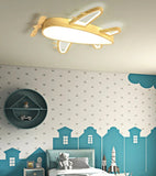 Plafoniera Legno a Forma di Aereo per Camera Bambini
