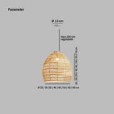 Lampadario Sospensione Rattan Boho Altezza Regolabile per Sala Pranzo – Luce Calda