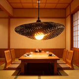 Lampadario in Bambù Stile Nordico Altezza Regolabile per Sala da Pranzo –  Luce Calda