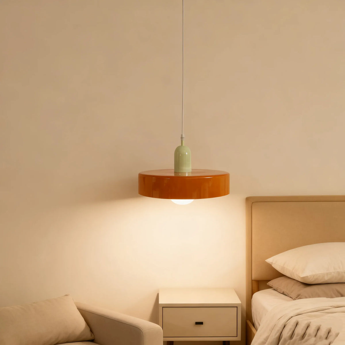 Lampadari in Vetro Colorati Stile Nordico con Altezza Regolabile per Comodino