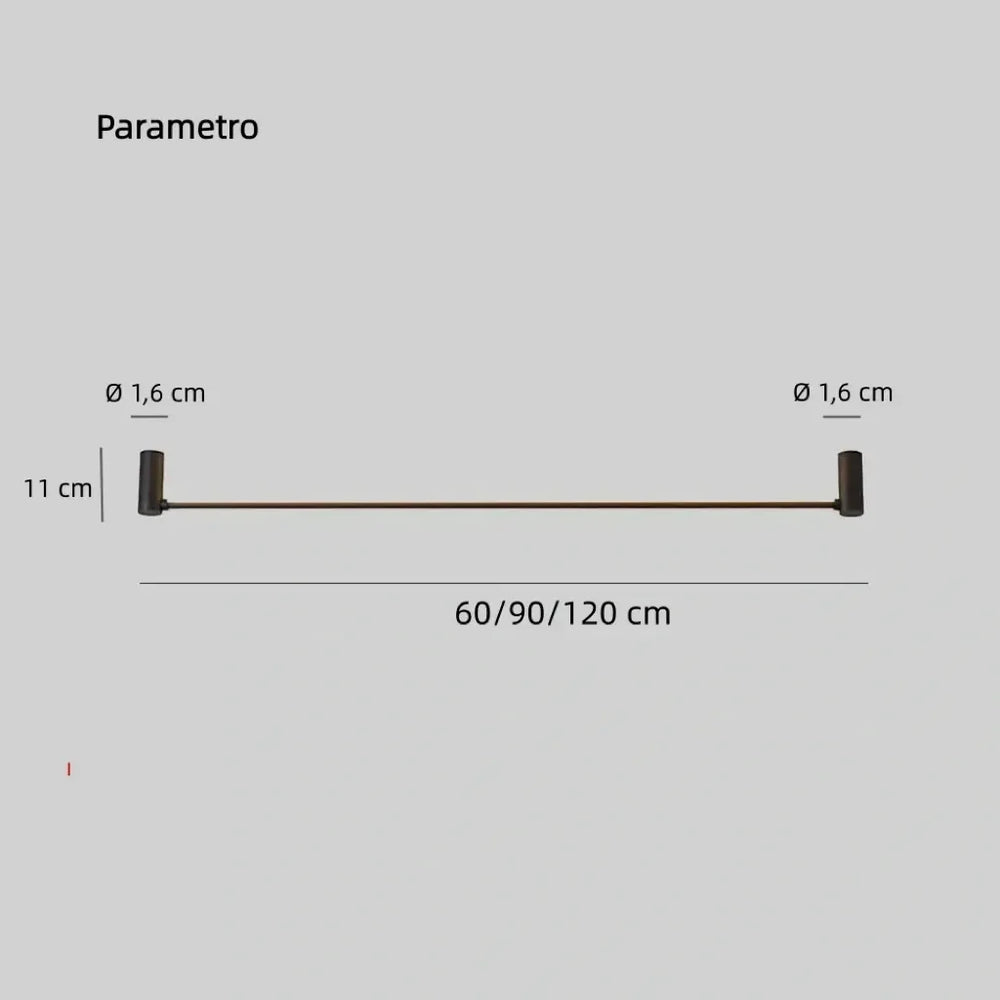 Plafoniera LED lineare da soffitto moderna in metallo nero per soggiorno
