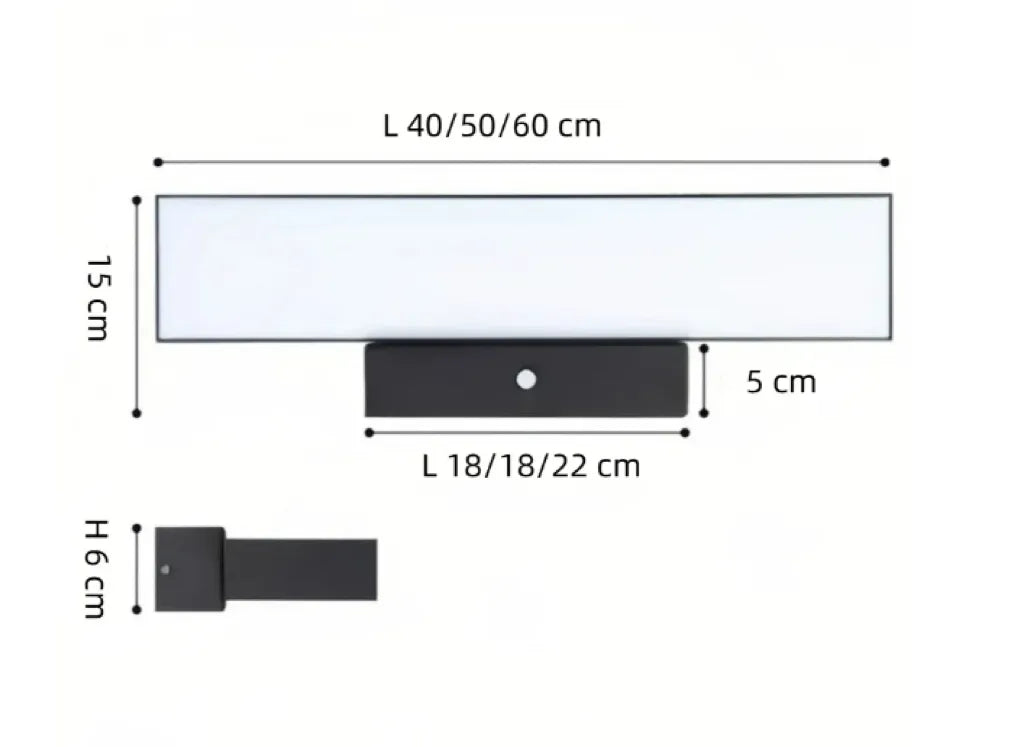 Applique da Parete da Esterno Led Nera Lineare Design Moderno