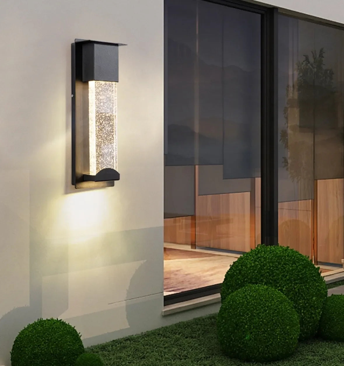 Applique Esterno Sensore Movimento Design Moderno LED Metallo Nero