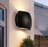 Applique Bidirezionale da Esterno LED Design Moderno in Metallo Nero