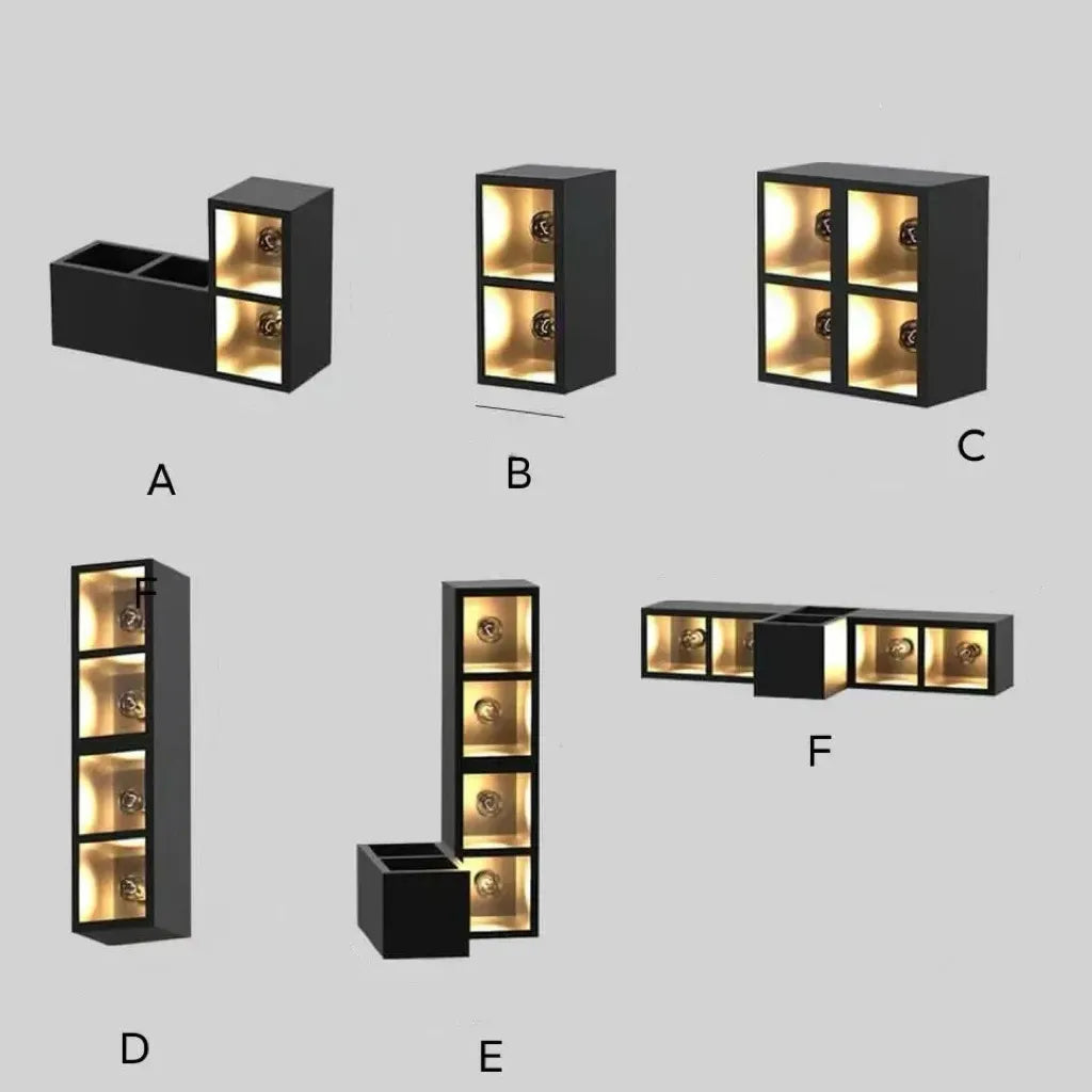 Applique Cubo LED Esterno Design Moderno in Metallo