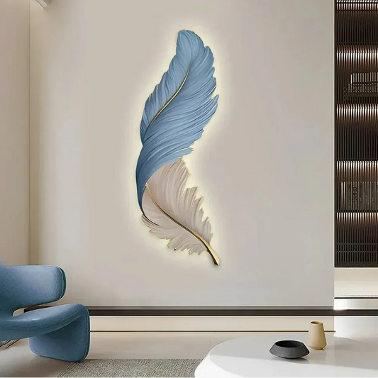 Applique a Forma di Piuma Led Decorativa Moderna