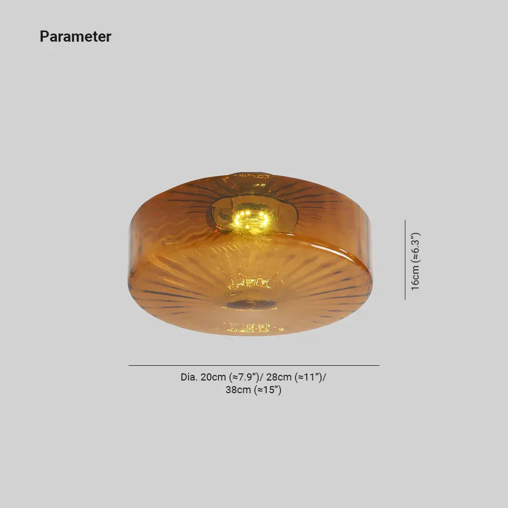 Plafoniera a LED Soffitto in Vetro Ambra Vintage