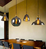 Lampadario Vintage Vetro LED Altezza Regolabile per Sala Pranzo – Luce Calda
