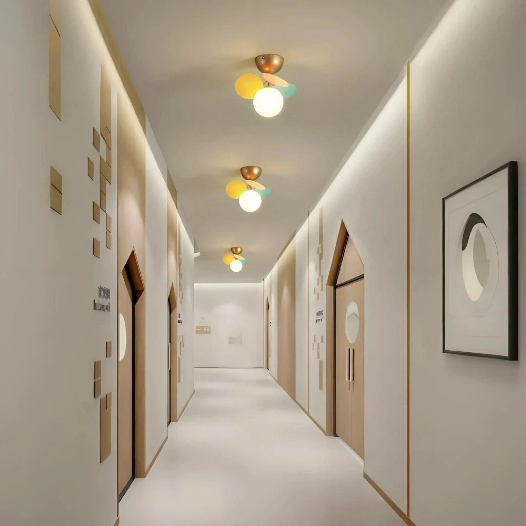 Plafoniera moderna per cameretta con sfere in vetro dimmerabile