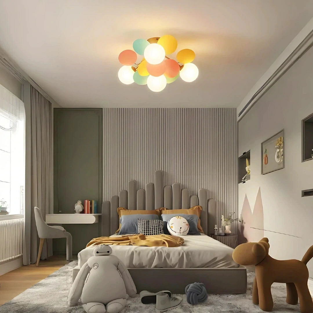 Plafoniera moderna per cameretta con sfere in vetro dimmerabile