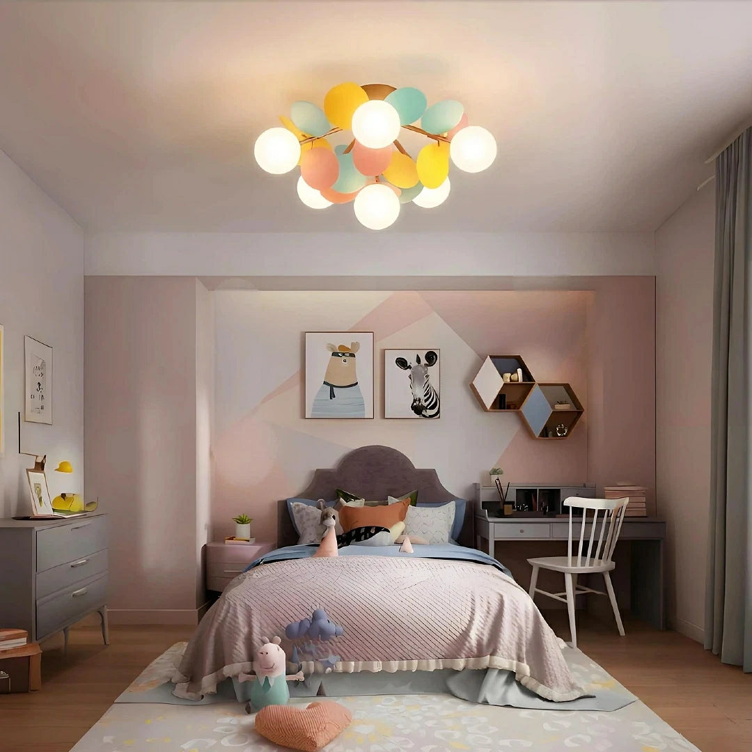 Plafoniera moderna per cameretta con sfere in vetro dimmerabile