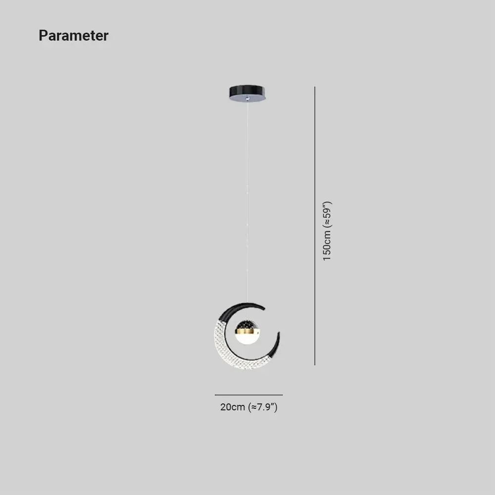 Lampadario Luna Piccolo Creativo Pianeta Sospensione