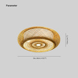 Plafoniera Giapponese in Rattan Naturale Design Rustico