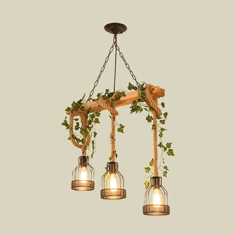 Rural Vintage Wooden Pendant Light