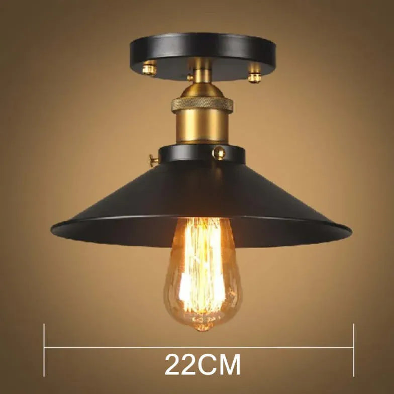 Black Conical Metal Shade Industrial Ceiling Light