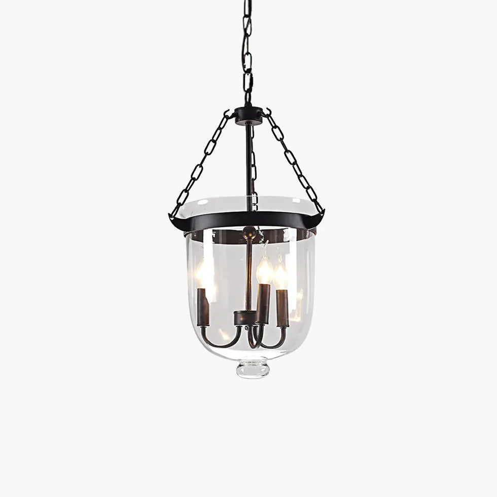 Bell Chain Glass Industrial Pendant Light