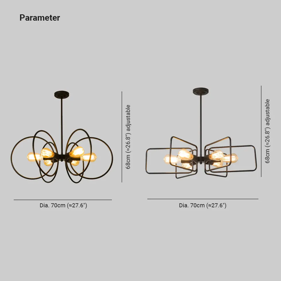 Lampadario Stile Industriale Nero Illuminazione Moderna