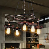 Gear Shaped Antique Bronze Industrial Pendant Light