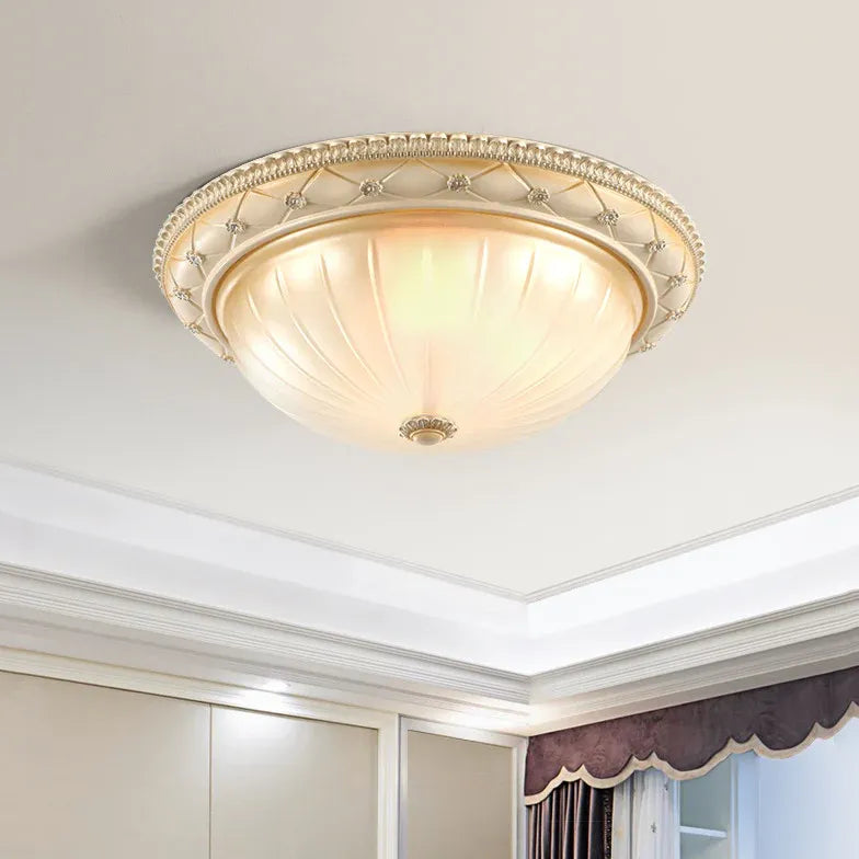 Round Pattern Design Vintage Glass Ceiling Light