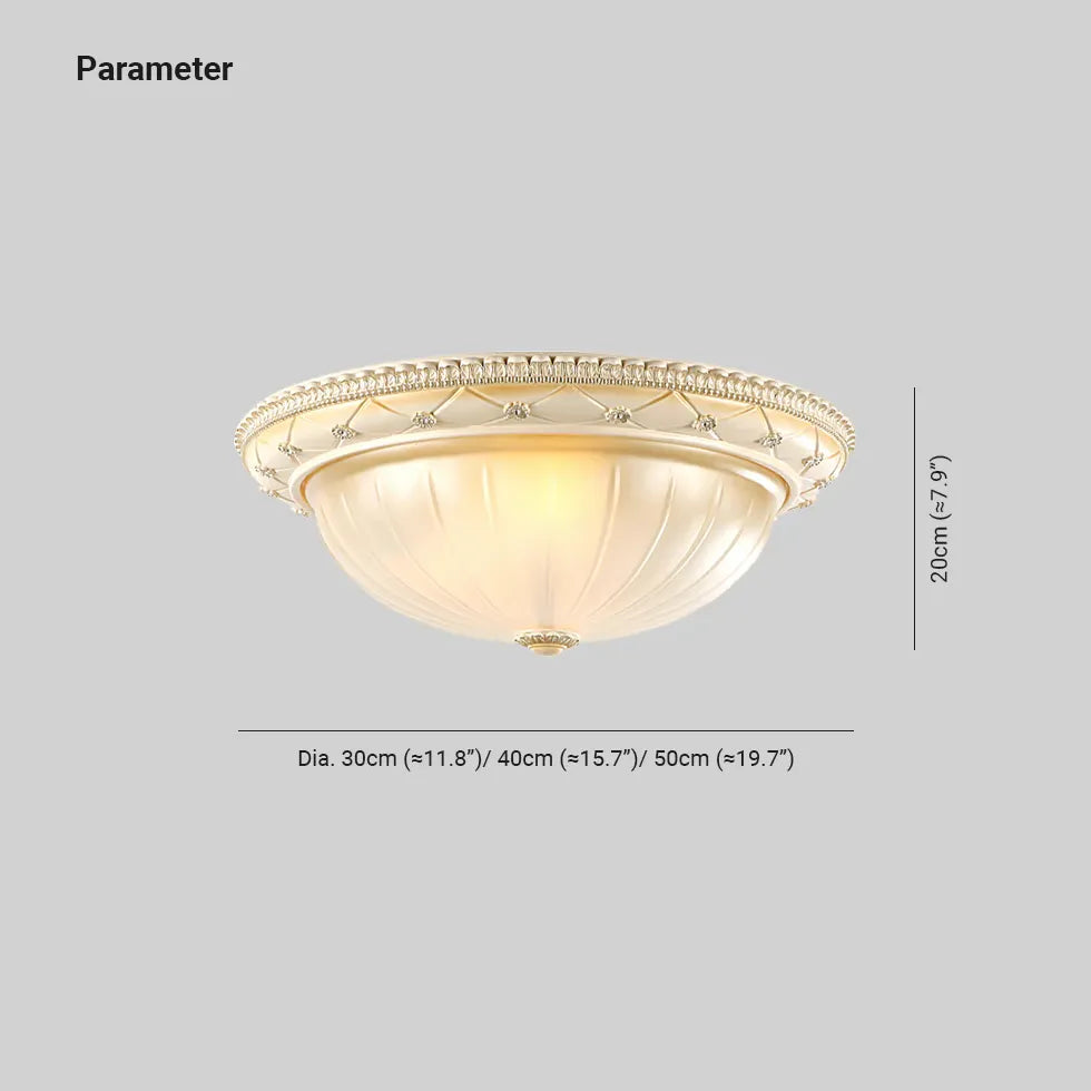 Round Pattern Design Vintage Glass Ceiling Light