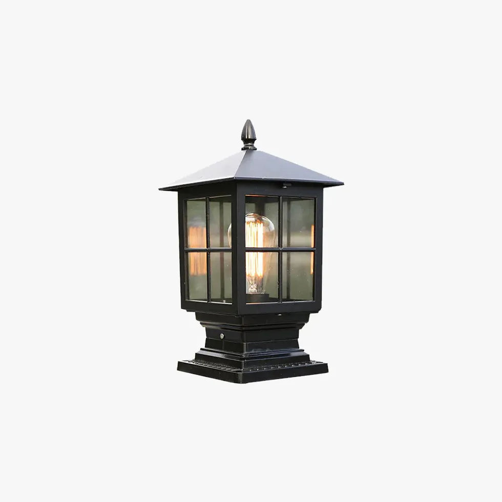 Short Post Lights Glass Outdoor