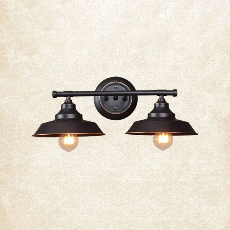 Bowl Shaped Vintage Black Wall Lamps