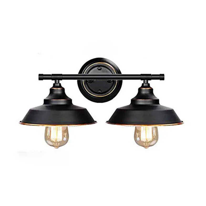 Bowl Shaped Vintage Black Wall Lamps