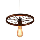 Lampada a Sospensione Bar Design Industriale a Ruota