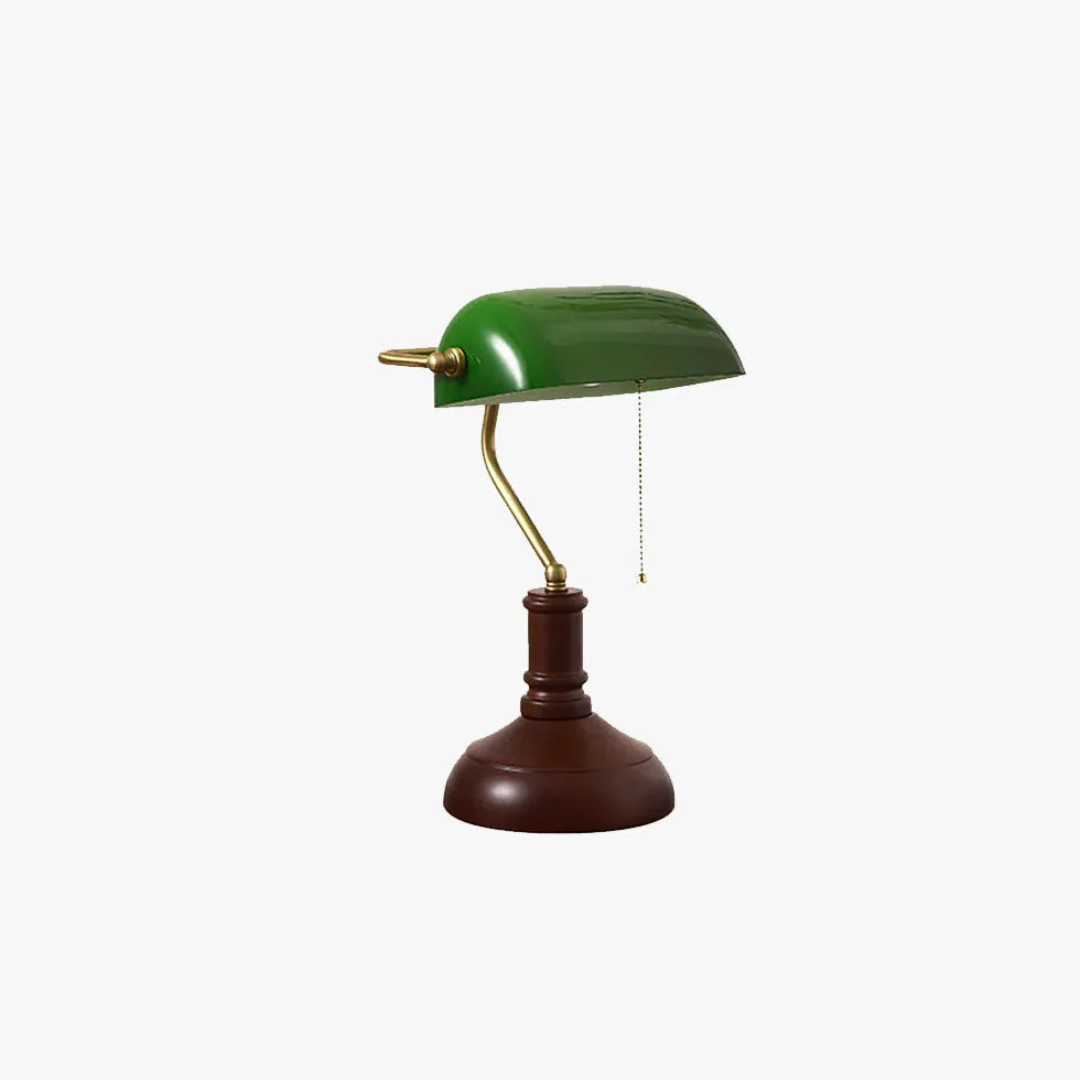 Lampada da scrivania curva vintage verde