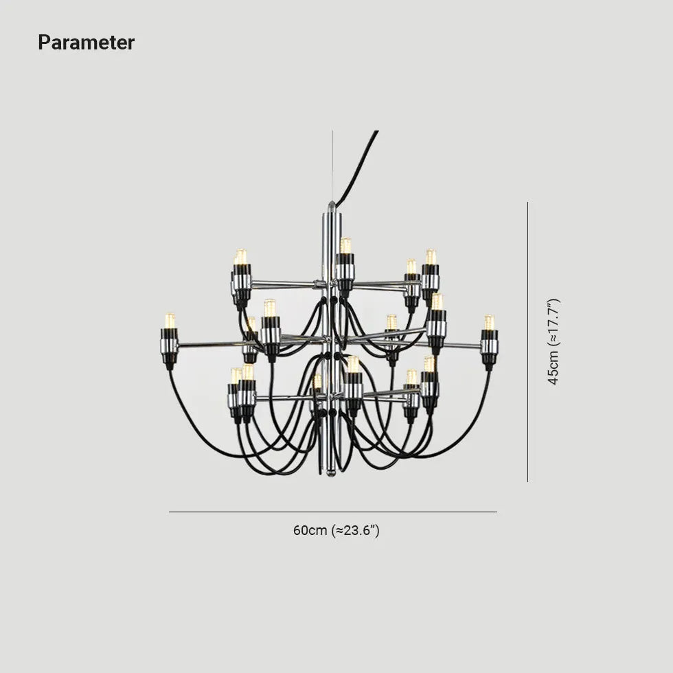 Design Lampadario Elegante Candelabro Nero per Ristorante