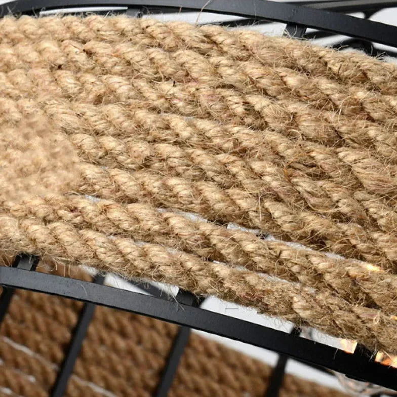 Lampadario a Sospensione Stile Industriale Corda Metallo