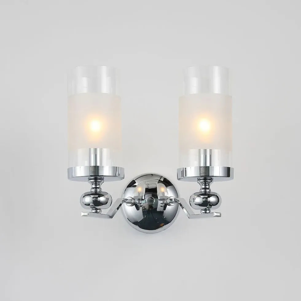 Cylindrical Shade Silver Modern Glass Chandelier