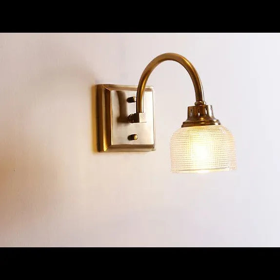 Applique vetro vintage per bagno con LED