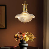 Textured Glass Shade Vintage Pendant Light