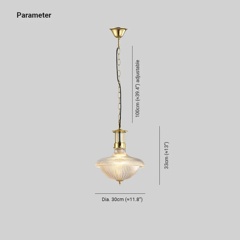 Textured Glass Shade Vintage Pendant Light