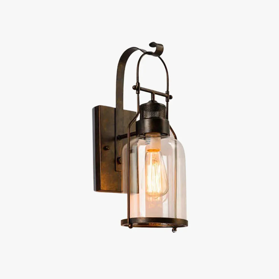 Iron Glass Lantern Vintage Wall Lights